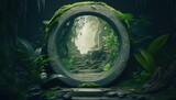 Fototapeta  - Enchanting portal hidden in lush tropical forest, beckoning to adventure