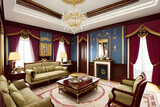 Fototapeta Londyn - An image depicting a royal living room (a.i. generated)
