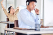 © Gugu M/peopleimages.com - Tired, yawn and call center woman in office for telemarketing, customer service and sales consulting. Lazy, sleepy and stretching female agent with burnout, fatigue and bored job at telecom help desk