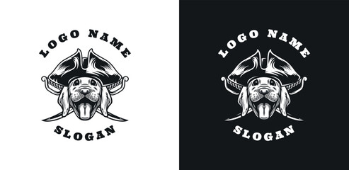 Canvas Print - Dog pirates graphic logo design