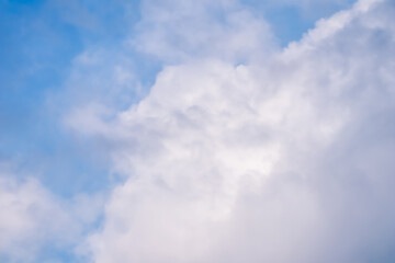 Wall Mural - Background of blue sky with white clouds