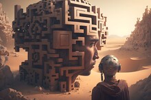Lost In Desert Created Using AI Generative Technology