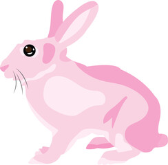 Wall Mural - pink bunny rabbit vector image or clipart