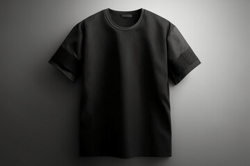 Wall Mural - Black Color Oversized t shirt Rib Round neck Short Sleeve Generative AI