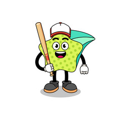 Wall Mural - shooting star mascot cartoon as a baseball player