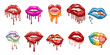 Dripping lips vector set collection graphic clipart design