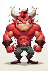 Wall Mural - devil superhero cartoon character