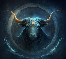 Wall Mural - an ethereal zodiac sign taurus generative ai