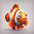 Cute clown fish character, generative AI