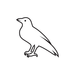 Wall Mural - line icon blackbird design vector illustration on white background.