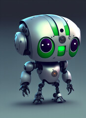 Wall Mural - little funny kind robot.freehand drawing