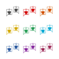 Wall Mural - Coffee chat break logo icon isolated on white background. Set icons colorful