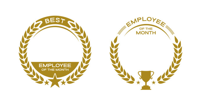 employee of the month vector badge design