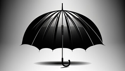 Wall Mural -  a black and white photo of an umbrella with a shadow on the ground and a black and white photo of an umbrella with a shadow on the ground.  generative ai