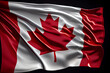 Wavy flag of Canada. Red and white Canadian flag. Generative Ai.