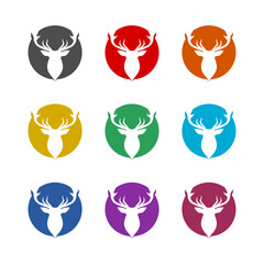 Canvas Print - Deer head Design Element  icon isolated on white background. Set icons colorful