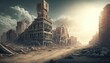 Desolation after Disaster: The Post-Apocalyptic Ruins of a City, AI generative
