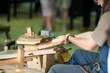 © Phoebe - handcrafted woodwork builder, building a boat by hand out of huon pine timber