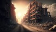The Ruins of an Era: A View of a City Destroyed by an Earthquake, AI generative