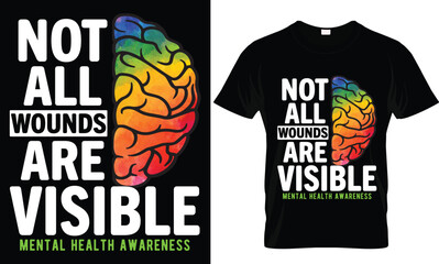 Fight the Stigma Mental Health Awareness, t-shirt design, Mental Health Awareness Depression Human Brain Illness Support T-Shirt Design, mental health sublimation t-shirt design