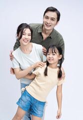 Wall Mural - Image of Asian family on background