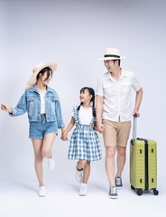 Wall Mural - Image of Asian family travel concept background