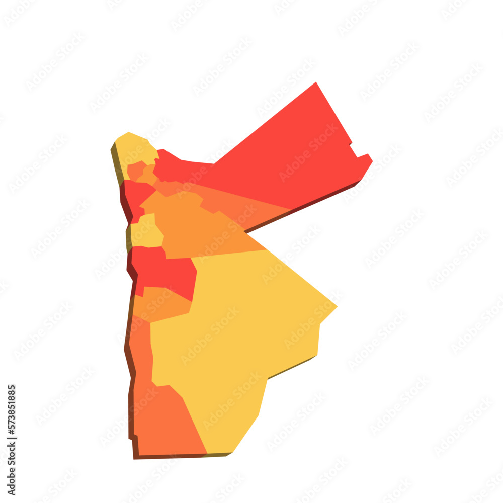 Stock-Vektorgrafik „Jordan political map of administrative divisions ...