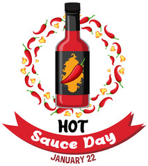 Wall Mural - National Hot Sauce Day Banner Design