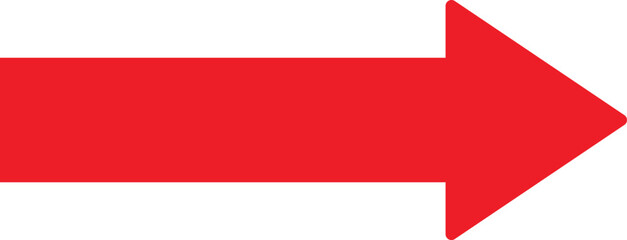 Red arrow Right vector Direction isolated on a white background. Simple red arrow