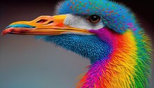  A Colorful Bird With A Long Neck And A Very Colorful Head With A Long Neck And A Very Colorful Neck And Head With A Very Colorful Head.  Generative Ai
