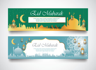 Wall Mural - EID MUBARAK BANNERS TEMPLATE ILLUSTRATION