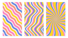 Colorful Groovy Themed Wave Background Design