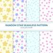 © iftitart - Pastel random star seamless pattern background set collection
