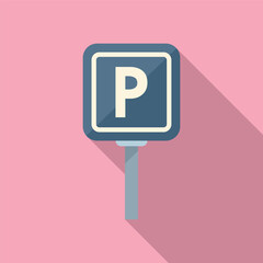 Canvas Print - Parking sign icon flat vector. Place transport. Toll home