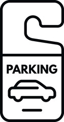 Canvas Print - Parking tag icon outline vector. Space truck. City payment zone