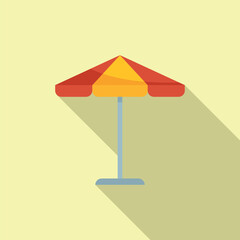 Poster - Exterior umbrella icon flat vector. Luxury bar. Holiday travel