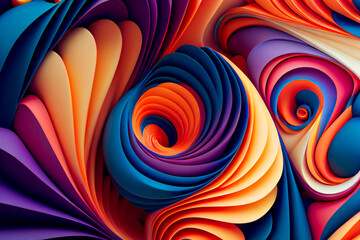 Wall Mural -  Colorful wallpaper background. Multicolored swirl. Generative AI.