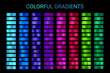 Colorful gradient vector swatches texture set. Bright colors palette background template for banner, flyer. Vibrant palette collection. Shiny color gradient vector design