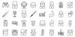 © anatolir - Liposuction icons set outline vector. Waist women. Belly body