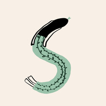 Vector Illustration Of Snake Woman In Dress