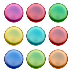 Wall Mural - Set of round shape buttons in 3d render