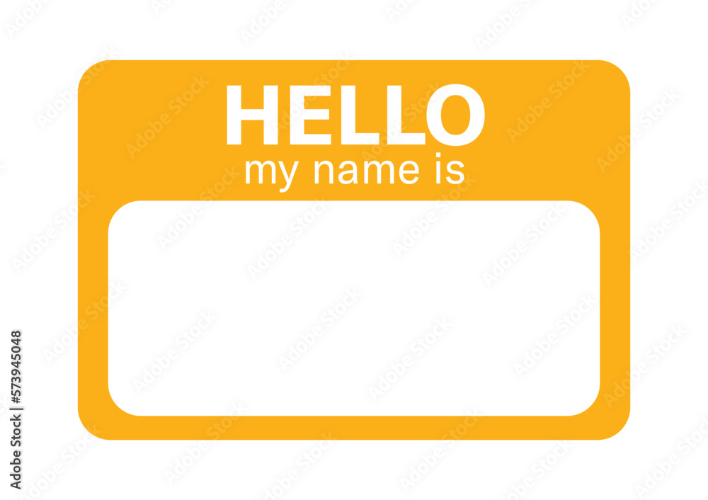 name badge template. hello my name is blank template Stock Vector 