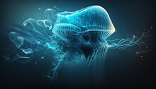Underwater, Jellyfish, Abstract Background