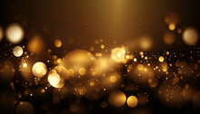 Wallpaper With A Glamorous Abstract Gold Bokeh Background. The Oscars In Hollywood. Generative AI