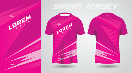 Wall Mural - pink shirt soccer football sport jersey template design mockup