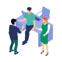 Wall Mural - isometric programmers coworkers composition