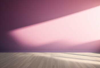 Leinwandbilder - Empty light pink wall with beautiful chiaroscuro. Elegant minimalist background for product presentation.