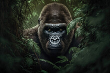 A Gorilla In The Forest. Generative AI