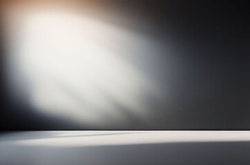 empty light dark wall with beautiful chiaroscuro. minimalist background for product presentation, mo