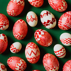 Analog style photos of easter eggs invoking a festive mood